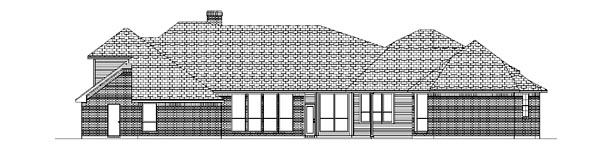 Traditional Rear Elevation of Plan 88697