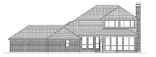 Traditional Rear Elevation of Plan 88698