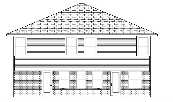 Traditional Rear Elevation of Plan 88699