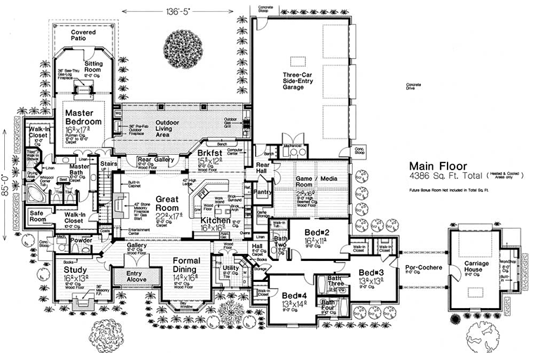 European French Country Tudor Level One of Plan 89413