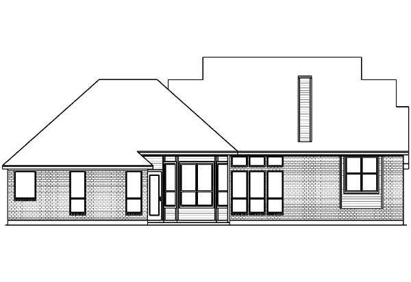 Country Rear Elevation of Plan 89802