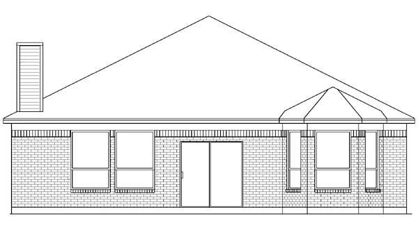 Traditional Rear Elevation of Plan 89804