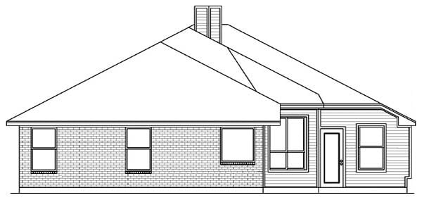 Traditional Rear Elevation of Plan 89807