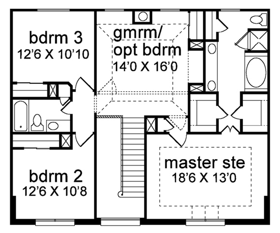 Colonial Traditional Level Two of Plan 89808