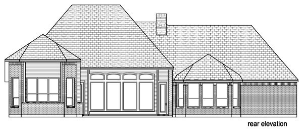 European Traditional Tudor Rear Elevation of Plan 89809