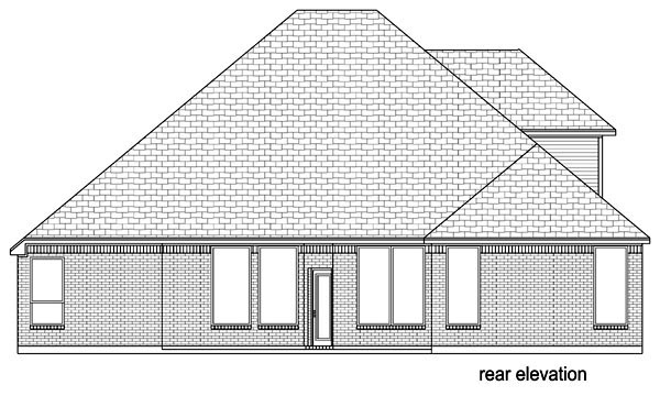 Traditional Rear Elevation of Plan 89811