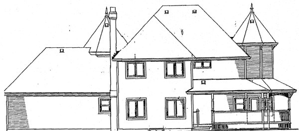 Colonial European Rear Elevation of Plan 89816