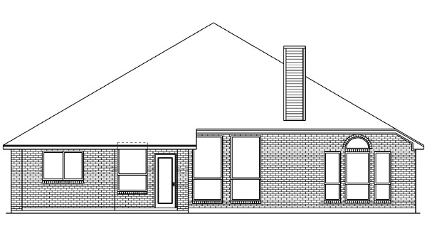 European Rear Elevation of Plan 89820