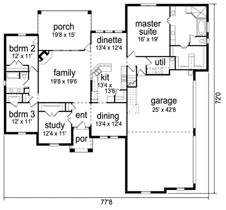 House Plan 89822 First Level Plan