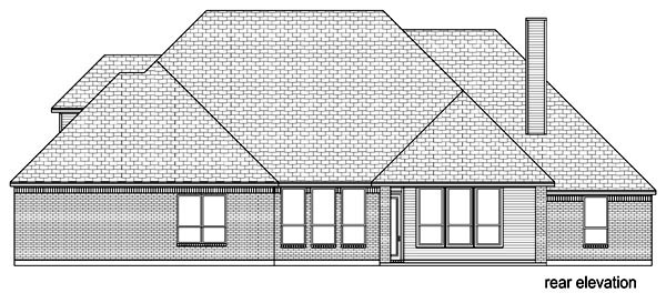 Traditional Rear Elevation of Plan 89822