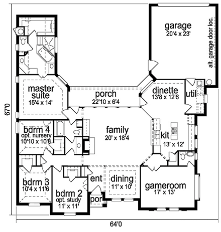 House Plan 89827 First Level Plan