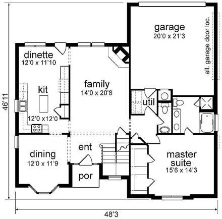 House Plan 89832 First Level Plan