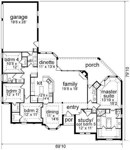 House Plan 89833 First Level Plan