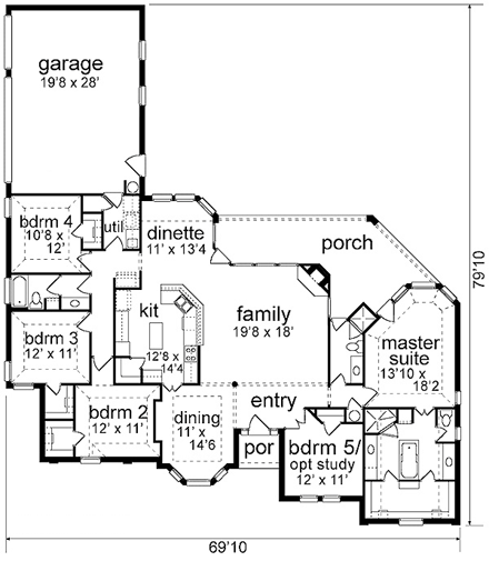 House Plan 89834 First Level Plan