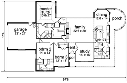 House Plan 89837 First Level Plan