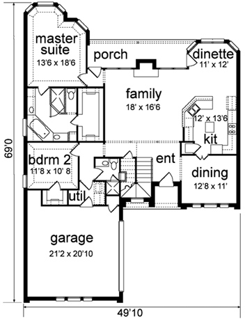 House Plan 89843 First Level Plan