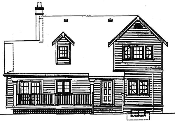 European Victorian Rear Elevation of Plan 89844