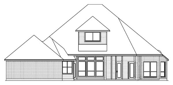 European Victorian Rear Elevation of Plan 89845