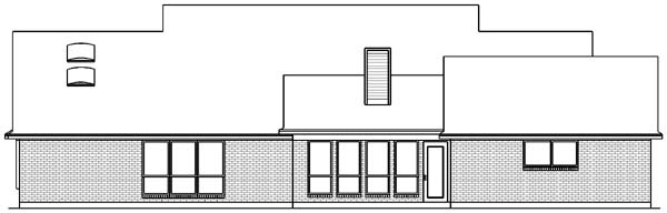 Cape Cod Country Rear Elevation of Plan 89847