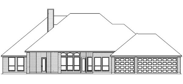 Traditional Rear Elevation of Plan 89849