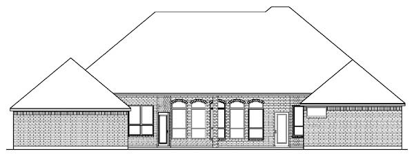 European Victorian Rear Elevation of Plan 89854