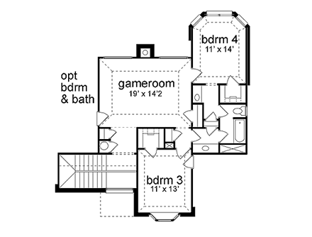 House Plan 89860 Second Level Plan