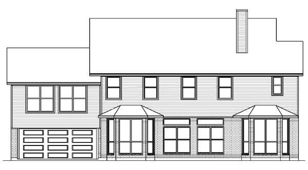 Country Rear Elevation of Plan 89865