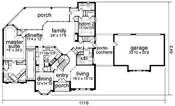 European Tudor Victorian Level One of Plan 89868