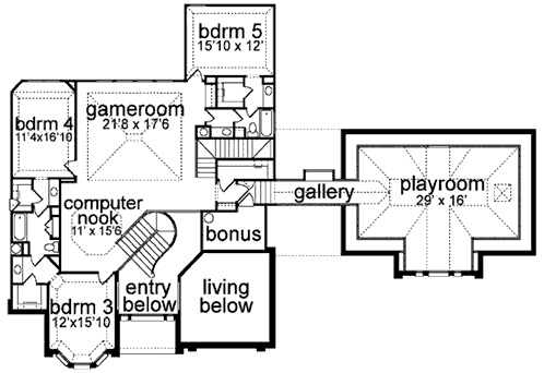 European Tudor Victorian Level Two of Plan 89868