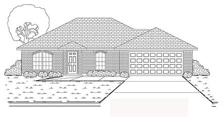 One-Story Traditional Elevation of Plan 89870