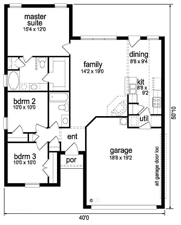 Narrow Lot One-Story Traditional Level One of Plan 89873