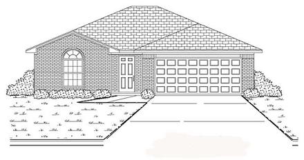 Narrow Lot One-Story Traditional Elevation of Plan 89873