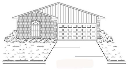 Narrow Lot One-Story Traditional Elevation of Plan 89875