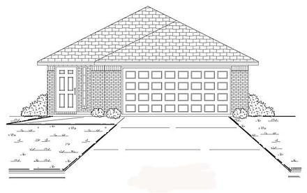 Narrow Lot One-Story Traditional Elevation of Plan 89878