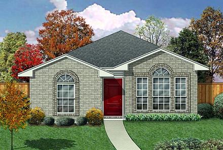 Narrow Lot One-Story Traditional Elevation of Plan 89881