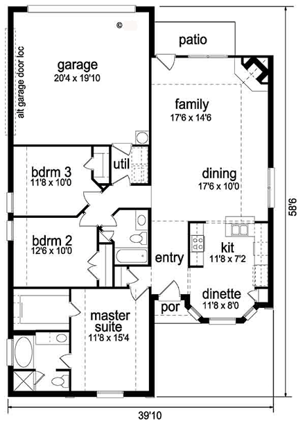 House Plan 89883 First Level Plan