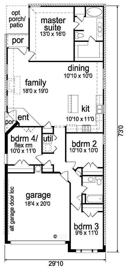 House Plan 89885 First Level Plan