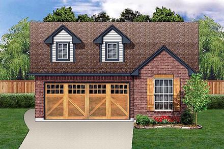 Narrow Lot One-Story Traditional Elevation of Plan 89885