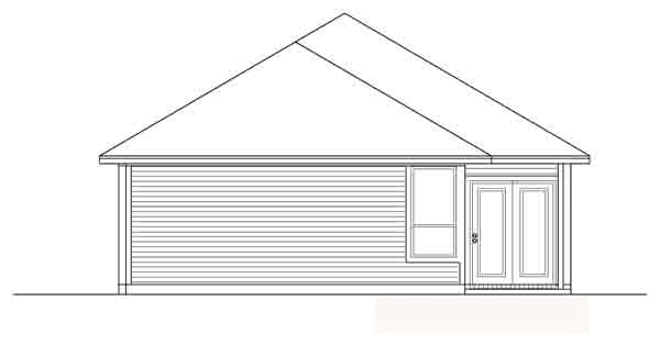 Narrow Lot One-Story Traditional Rear Elevation of Plan 89885