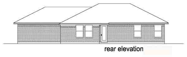 Traditional Rear Elevation of Plan 89886