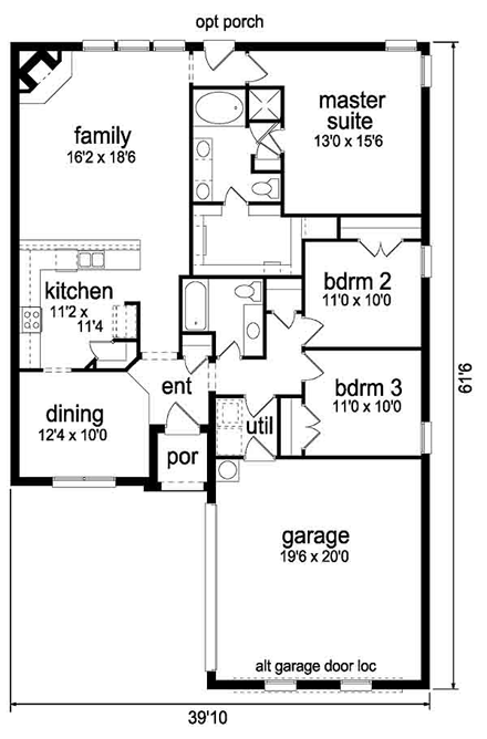 House Plan 89887 First Level Plan