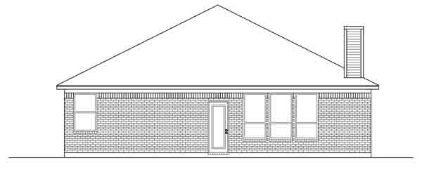 Traditional Rear Elevation of Plan 89887