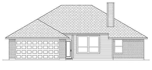 Traditional Rear Elevation of Plan 89888