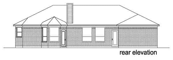 Traditional Rear Elevation of Plan 89889