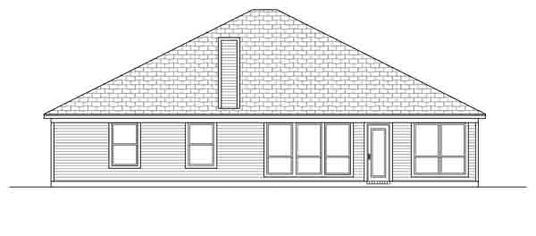 Traditional Rear Elevation of Plan 89890