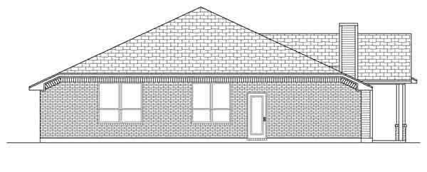 Traditional Rear Elevation of Plan 89891