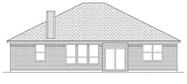 Traditional Rear Elevation of Plan 89893