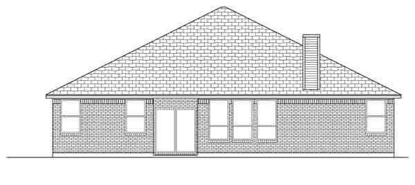 Traditional Rear Elevation of Plan 89894