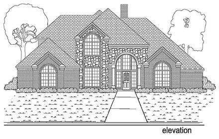 European Traditional Elevation of Plan 89899