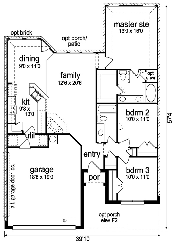 Country Farmhouse Level One of Plan 89900